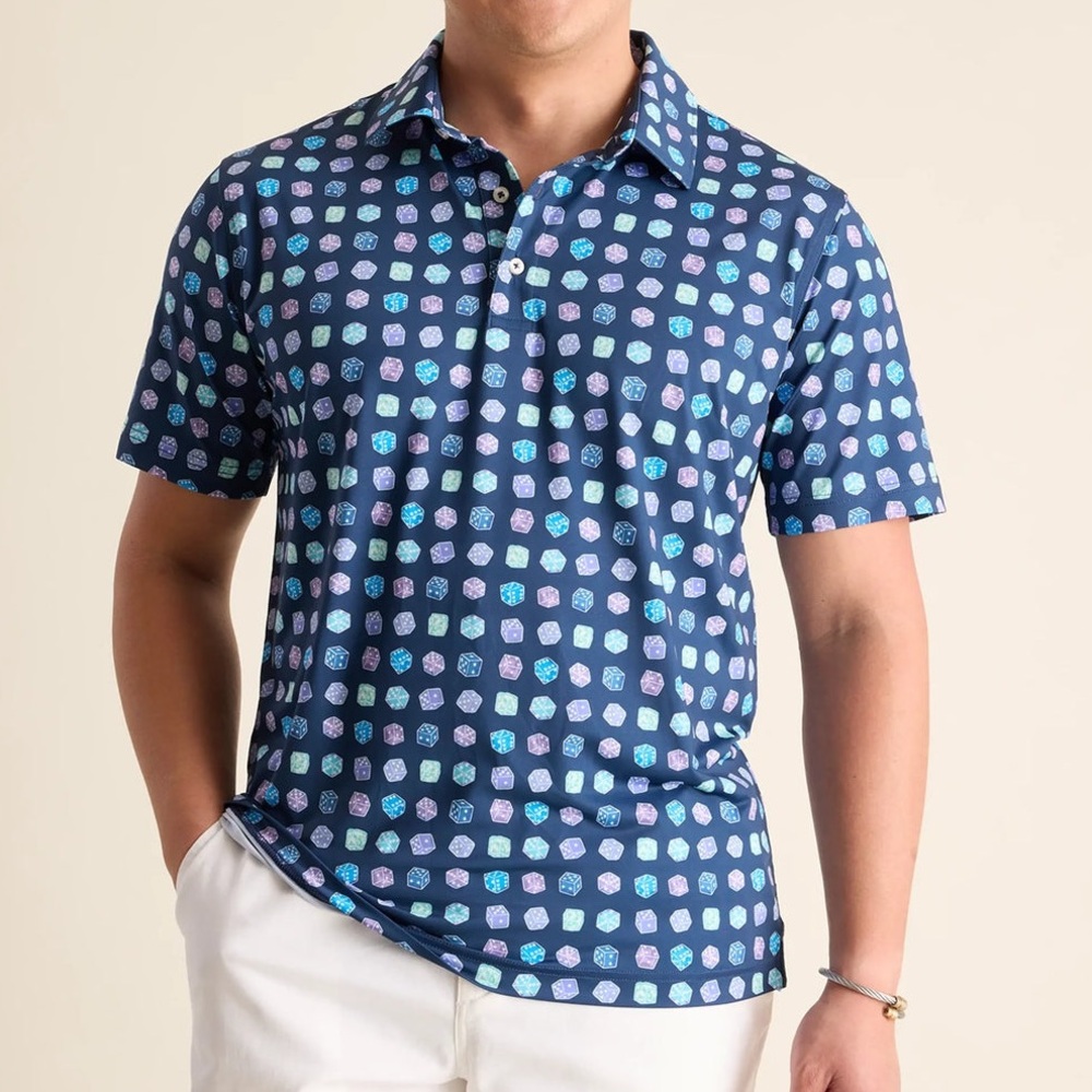 CHUBBIES men’s The Sugar, Spice & Everything Dice Polo Shirt